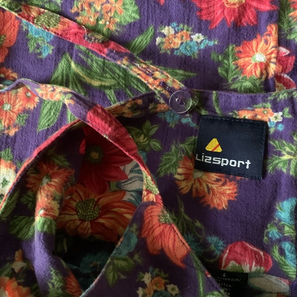 Vintage Lizsport purple Floral dress - Picture 4 of 8